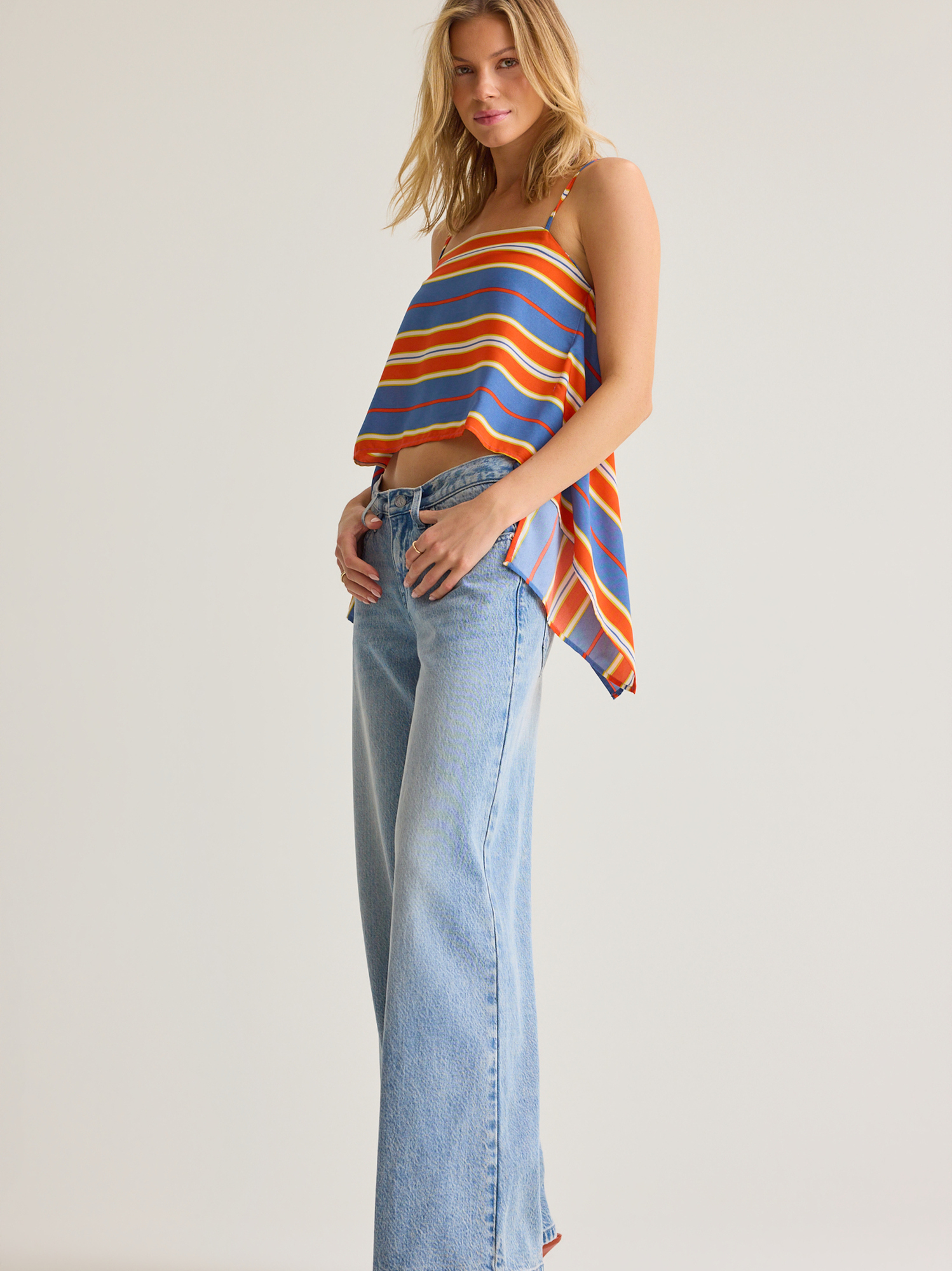 Aly Striped Tank Top in Blue & Red | Altar'd State