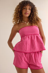 Kenlee Gingham Strapless Top Detail 3 - Altar'd State