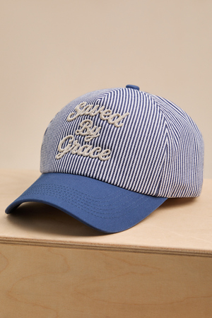 Saved By Grace Striped Trucker Hat - Altar'd State