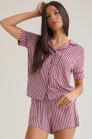 Alessia Button Stripe Shirt - Altar'd State - 