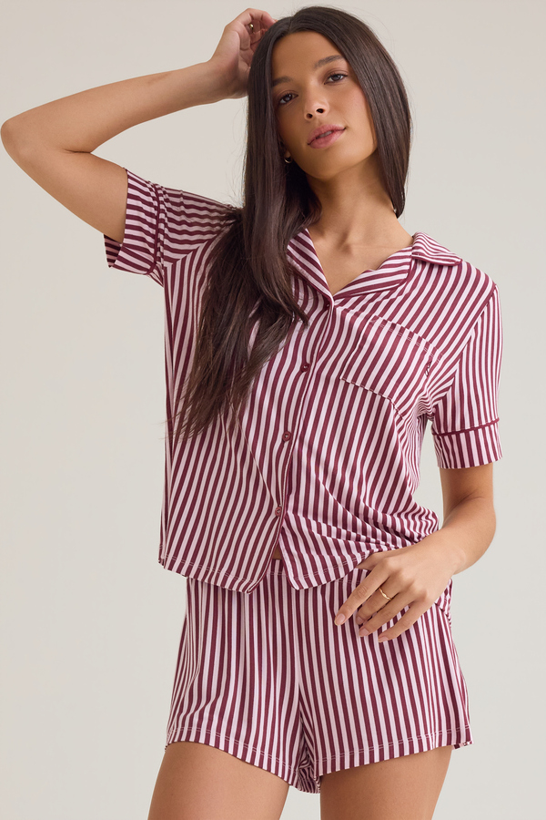 Alessia Button Stripe Shirt - Altar'd State