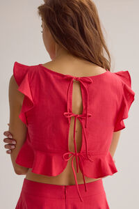 Lunella Tie Back Crop Top Detail 2 - Altar'd State