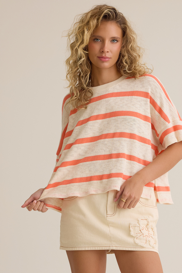 Clara Stripe Boxy Top - Altar'd State