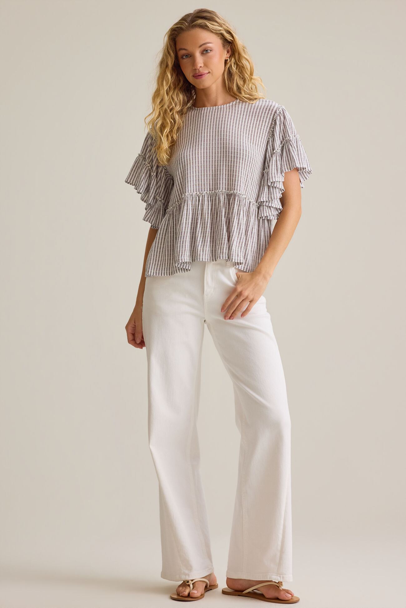 Rebecca Striped Ruffle Top