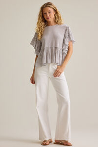 Rebecca Striped Ruffle Top - Altar'd State