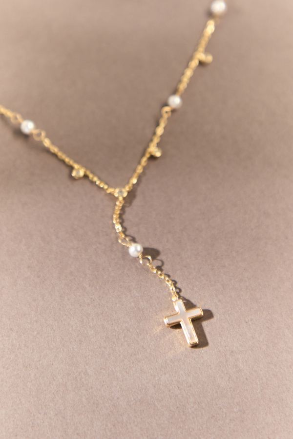 Eve Pearl Sparkle Necklace - Altar'd State