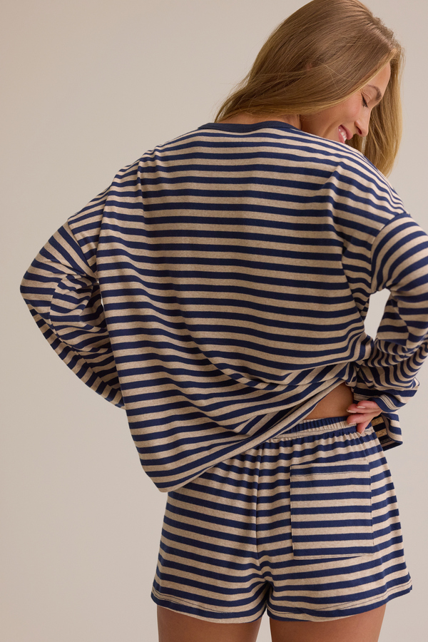 Reese Stripe Lounge Top Detail 4 - Altar'd State