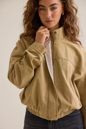 Faith Twill Bomber Jacket - Altar'd State