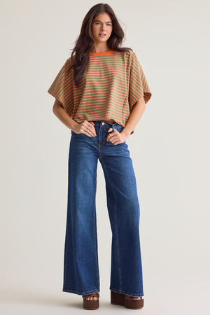 Wilma Striped Boxy Tee - Altar'd State - 