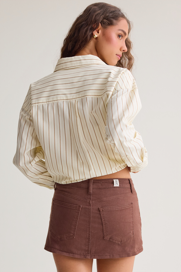 Alena Denim Skort Detail 4 - Altar'd State