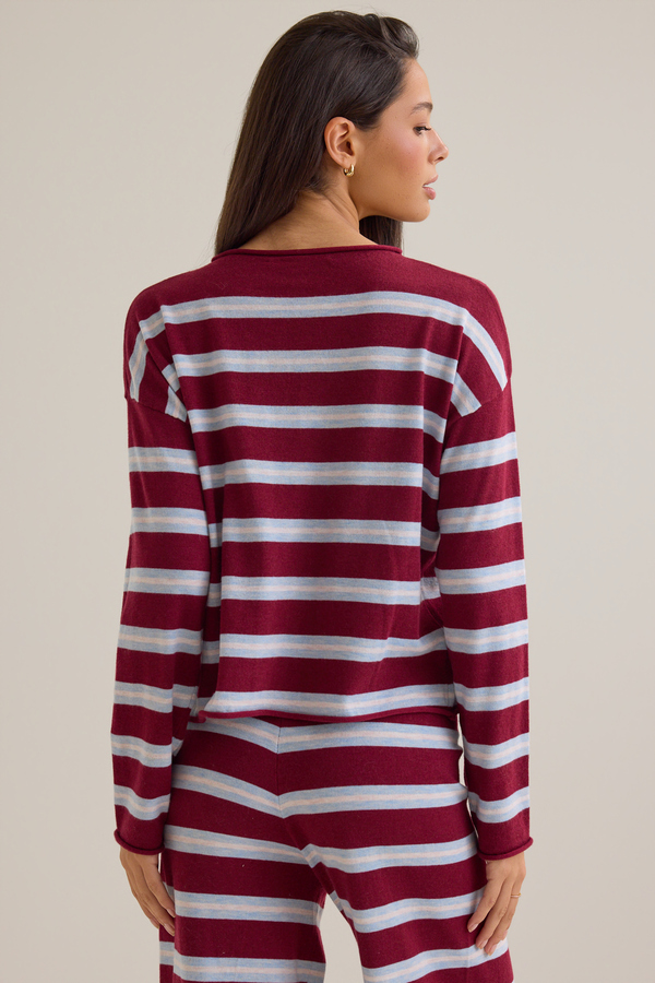 Jordan Striped Lounge Top Detail 5 - Altar'd State