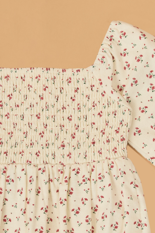 Ella Velvet Trim Floral Bubble Detail 3 - Altar'd State