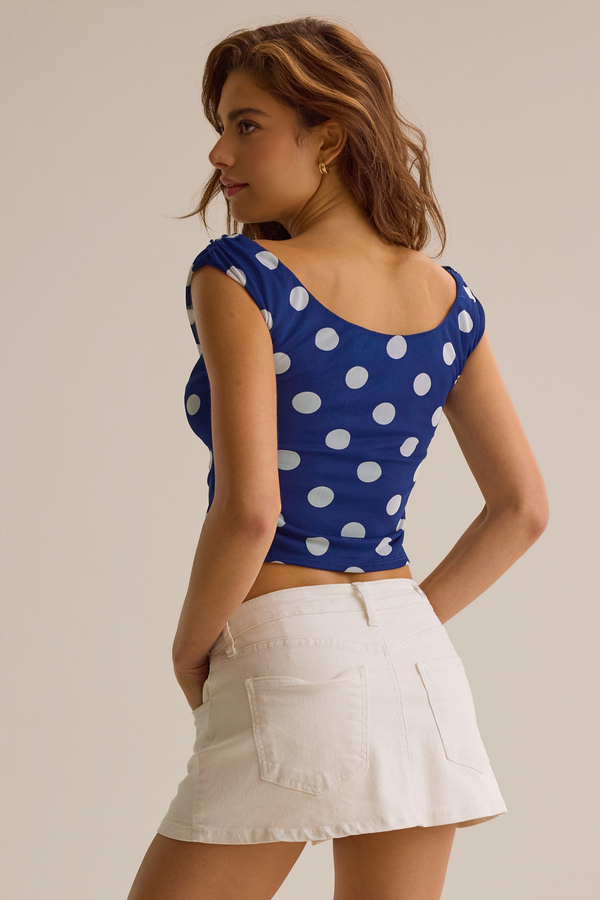 Nola Off-Shoulder Dot Top Detail 5 - Altar'd State