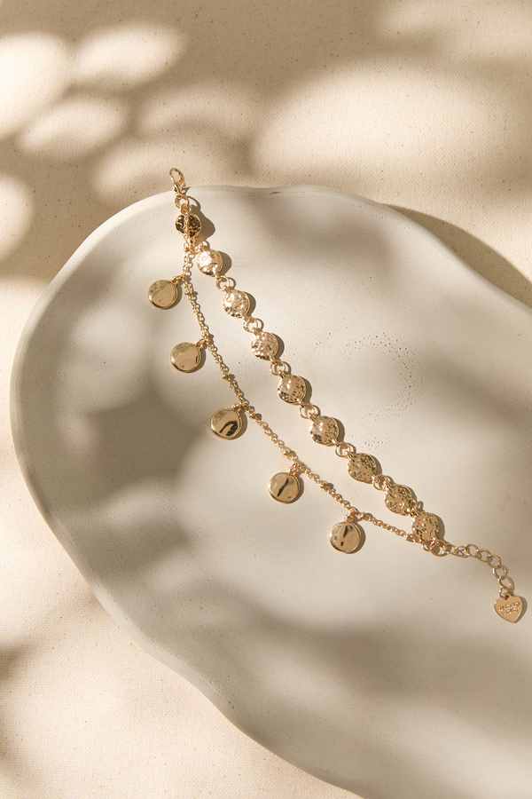Hammered Coin Dangle Bracelet - Altar'd State