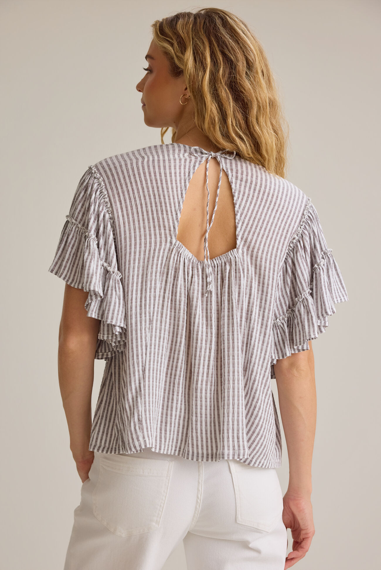 Rebecca Striped Ruffle Top