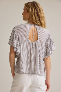 Rebecca Striped Ruffle Top Detail 5 - Altar'd State