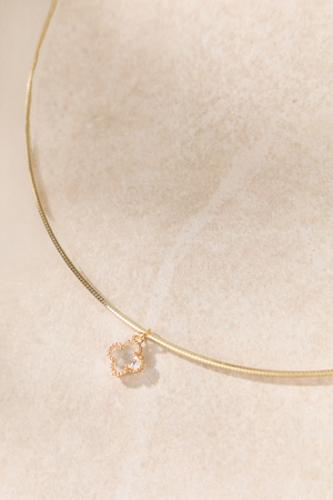 18K Gold Clover Wire Necklace - Altar'd State - 