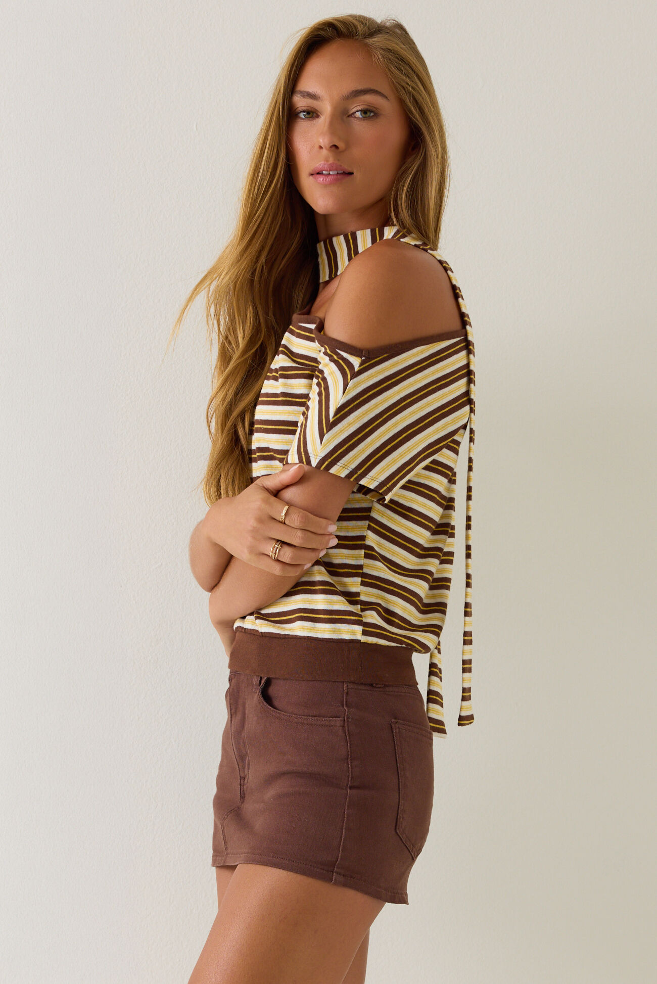 Ryann Striped Scarf Top
