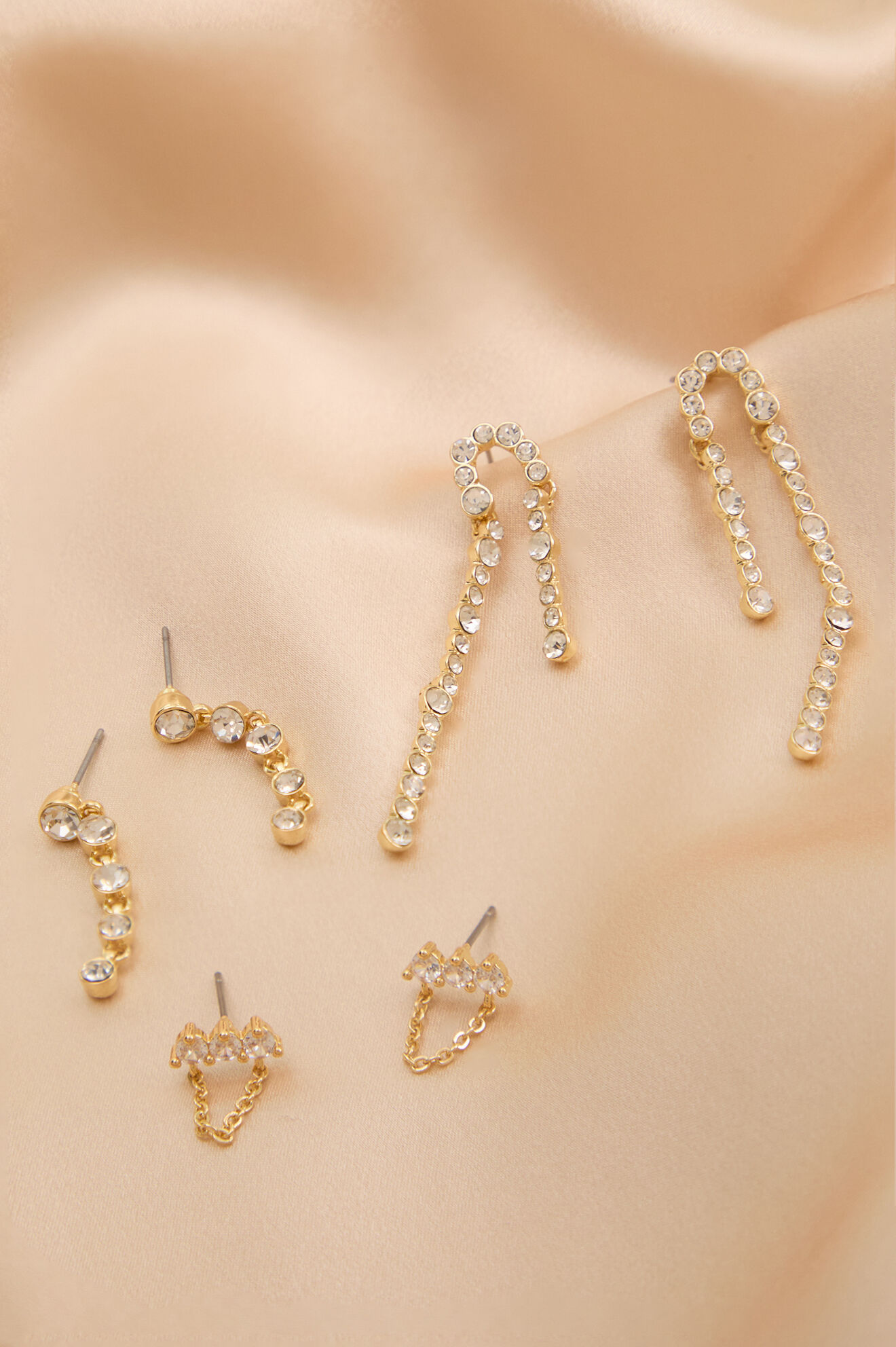 18K Gold Crystal Dangle Earring Pack