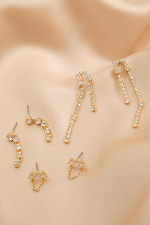 18K Gold Crystal Dangle Earring Pack - Altar'd State - 
