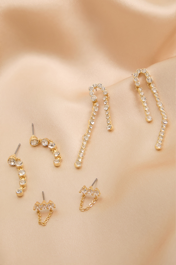 18K Gold Crystal Dangle Earring Pack - Altar'd State
