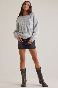 Beatrice Cozy Cable Oversized Sweater Detail 3 - Altar'd State