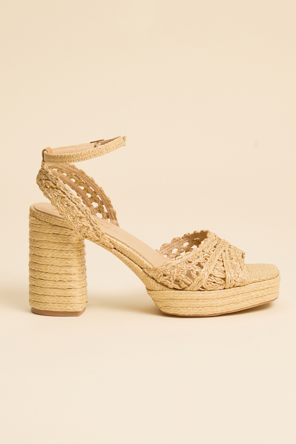 Matisse Orion Raffia Platform Heel Detail 2 - Altar'd State
