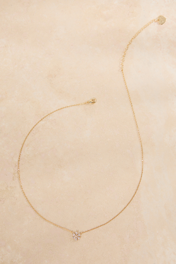 Wren 18k Flower Charm Necklace Detail 2 - Altar'd State