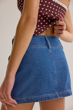 Karsen Denim Mini Skirt - Altar'd State - 