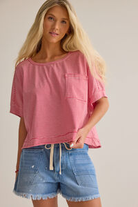 Abigail Stripe Cropped Tee - Altar'd State