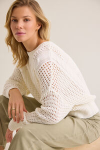 Prim Cable Knit Tunic Sweater Detail 3 - Altar'd State