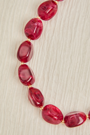 Wine Stone Statement Necklace - Altar'd State - 