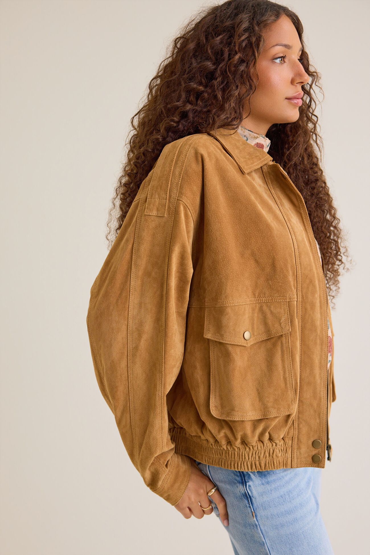 Ari Real Suede Bomber Jacket