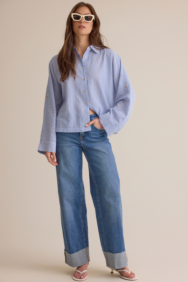Lillian Button Up Top Detail 6 - Altar'd State