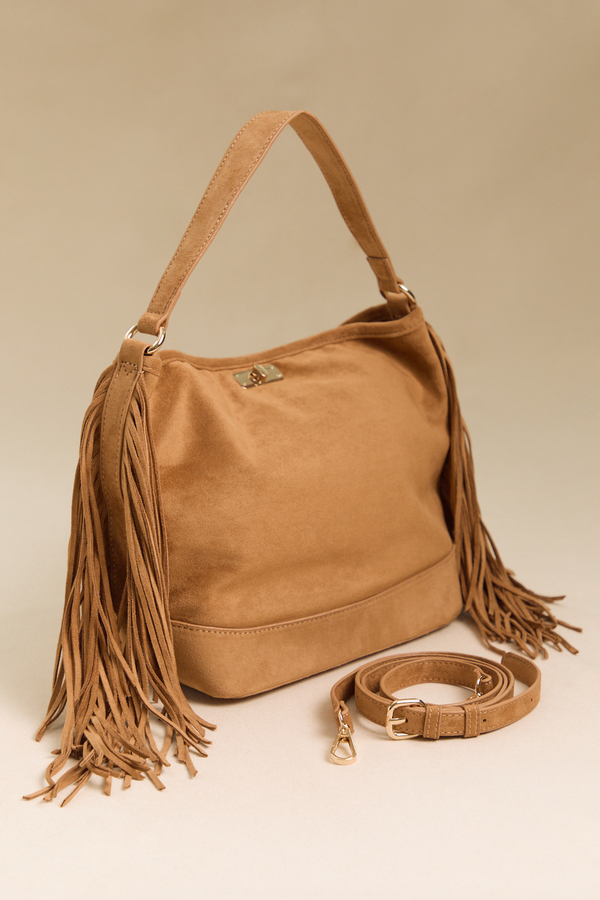 Bronwyn Suede Fringe Bag Detail 5 - Altar'd State
