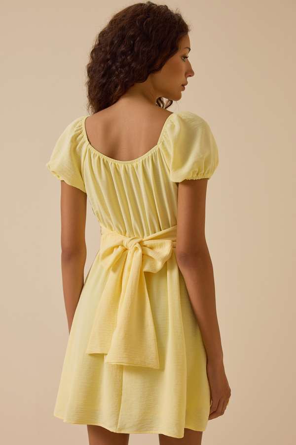 knee length dresses for ladies Emma Yellow Dress Large main image 0