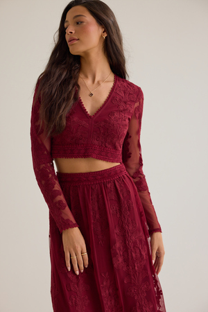 Arissa Floral Embroidered Top - Altar'd State - 