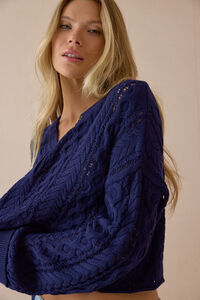 Stormie Textured Henley Sweater Detail 4 - Altar'd State