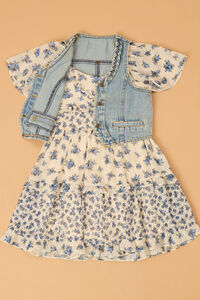 Posey Floral Dress and Denim Vest Detail 2 - Altar'd State