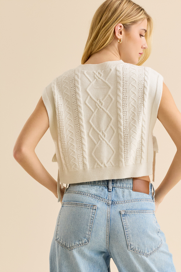 Marleen Side Tie Sweater Vest Detail 5 - Altar'd State