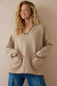 Lorelai V Neck Sweater Detail 4 - Altar'd State