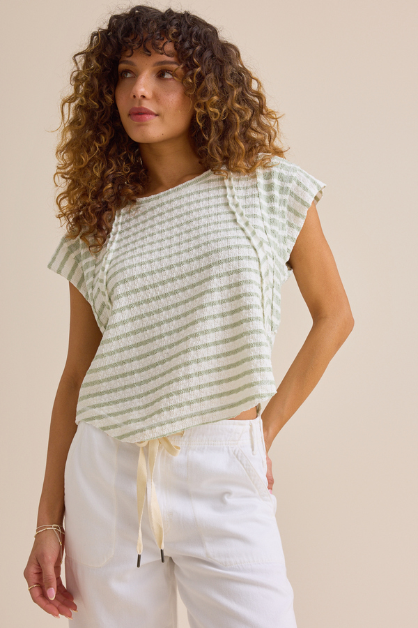 Royel Striped Tee Detail 3 - Altar'd State