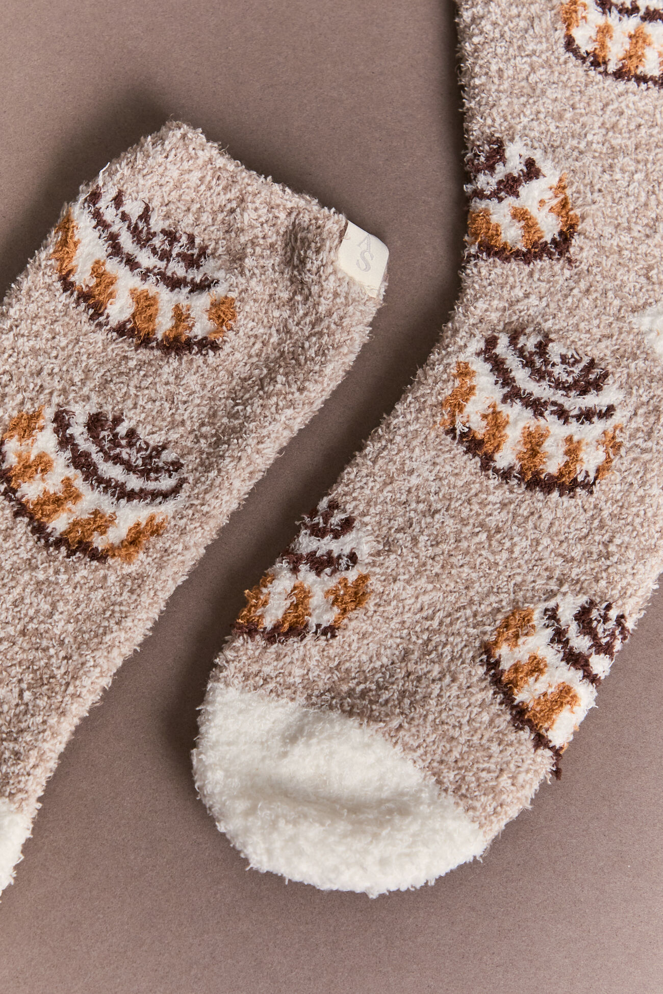 Cinnamon Roll Fuzzy Socks