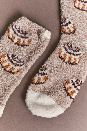 Cinnamon Roll Fuzzy Socks - Altar'd State - 