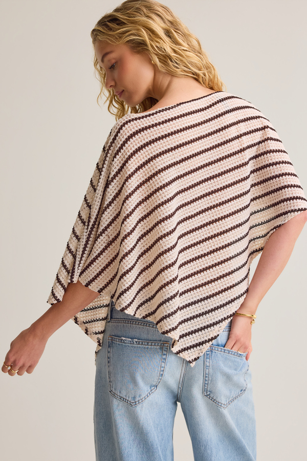 Isa Striped Knit Poncho Detail 4 - Altar'd State