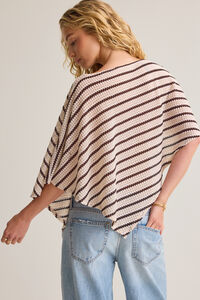 Isa Striped Knit Poncho Detail 4 - Altar'd State