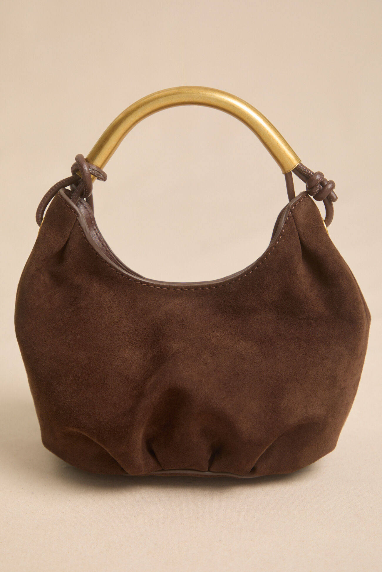 Mini Gold Suede Bag