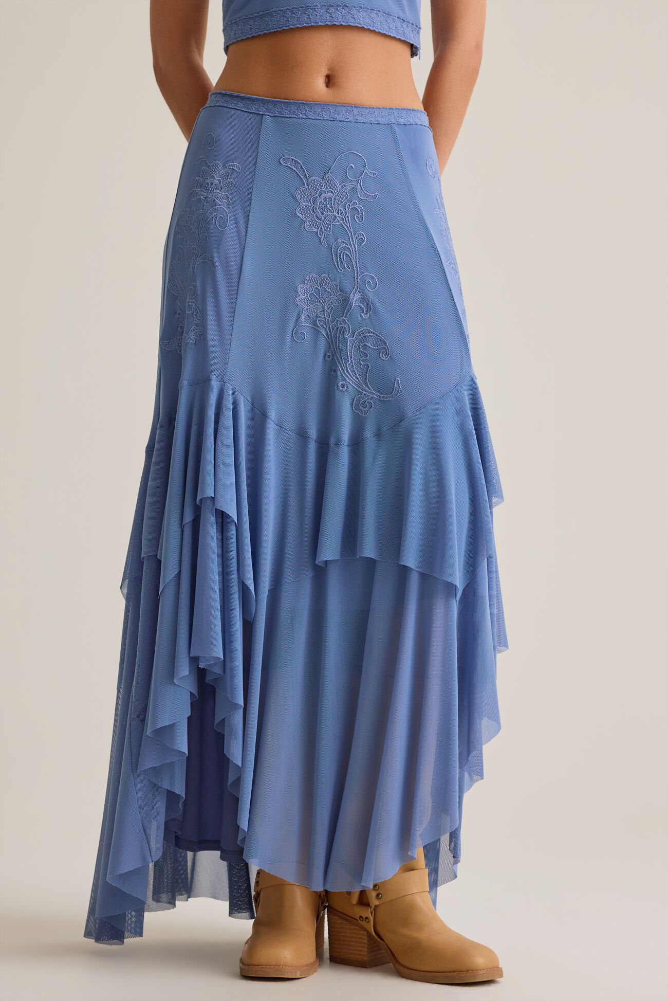 Carlin Ruffle Maxi Skirt