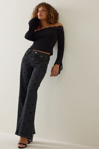 Josie Polka Dot Wide Leg Jean - Altar'd State