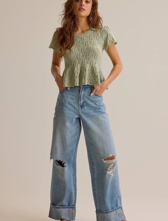 Lexie Pointelle Top Detail 2 - Altar'd State